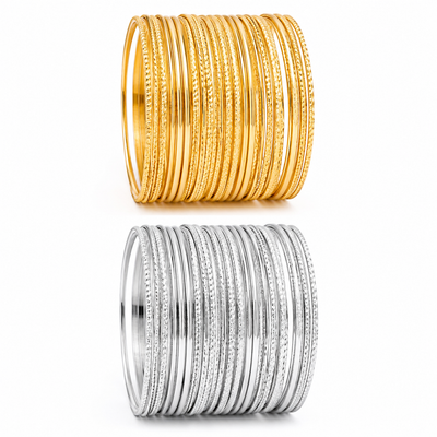 Noor Twist & Plain bangle Set
