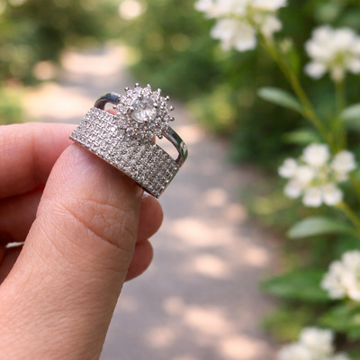 🤍 Xuping flower white rings🤍