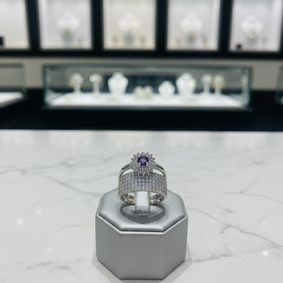 💜 Xuping flower purple rings💜