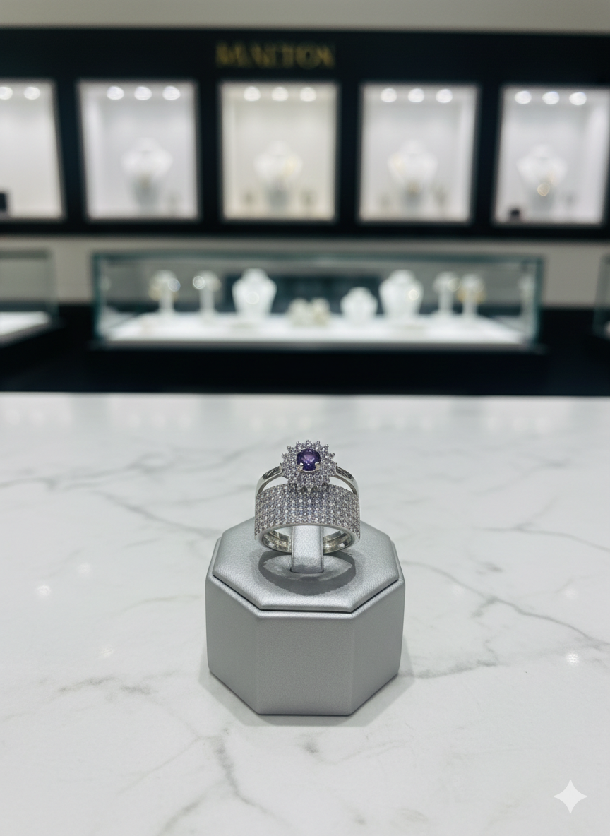 💜 Xuping flower purple rings💜